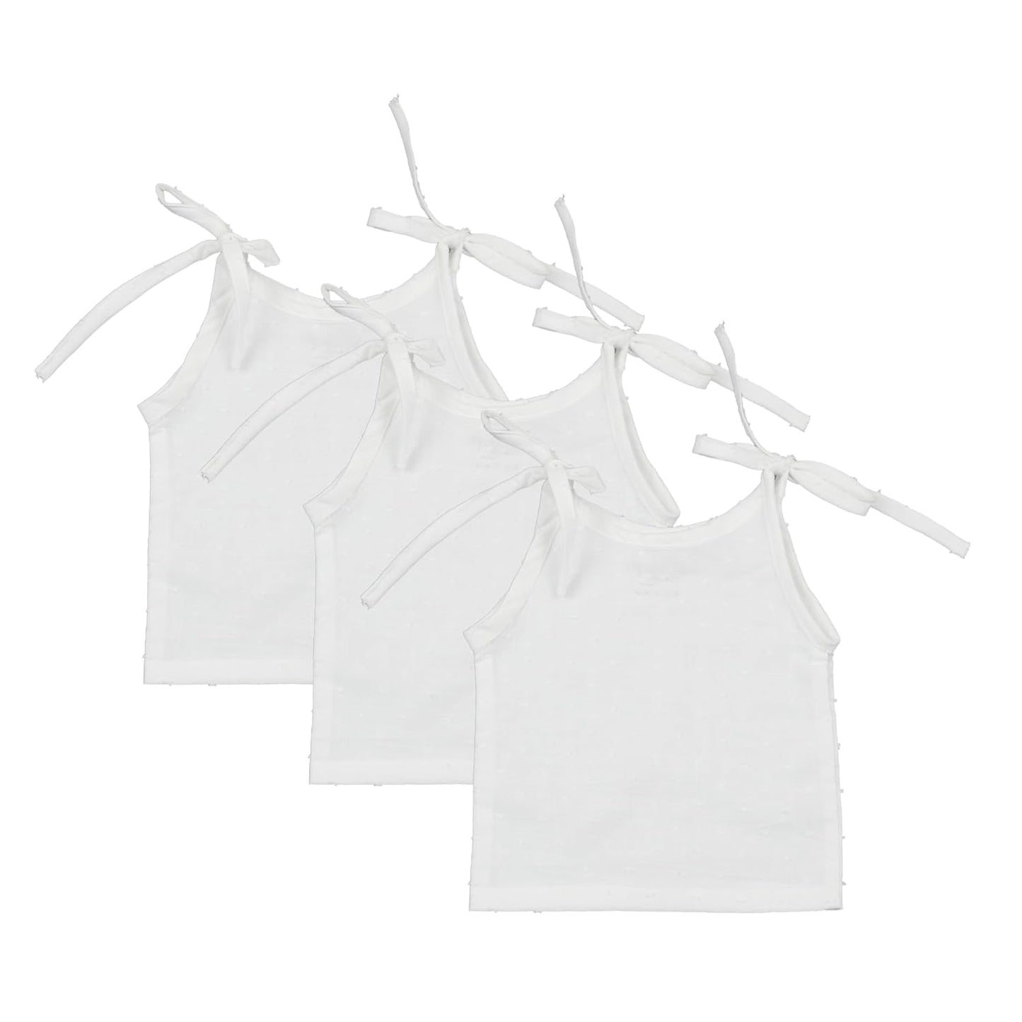 White Top knot Jabla Organic Cotton Newborn Baby Tank Tops (Pack of 6)