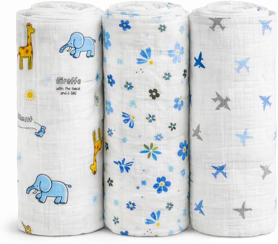 Baby Muslin Hooded Cap Towel - Any 1 Random Print -size 30*30 Inches