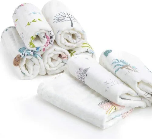 Baby Muslin Hooded Cap Towel - Any 1 Random Print -size 30*30 Inches