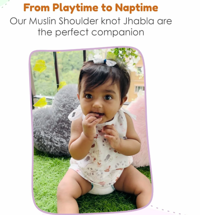 0-6 month Soft Muslin Jabla White Top Knot ( tying ) pack of 3 - Random Prints