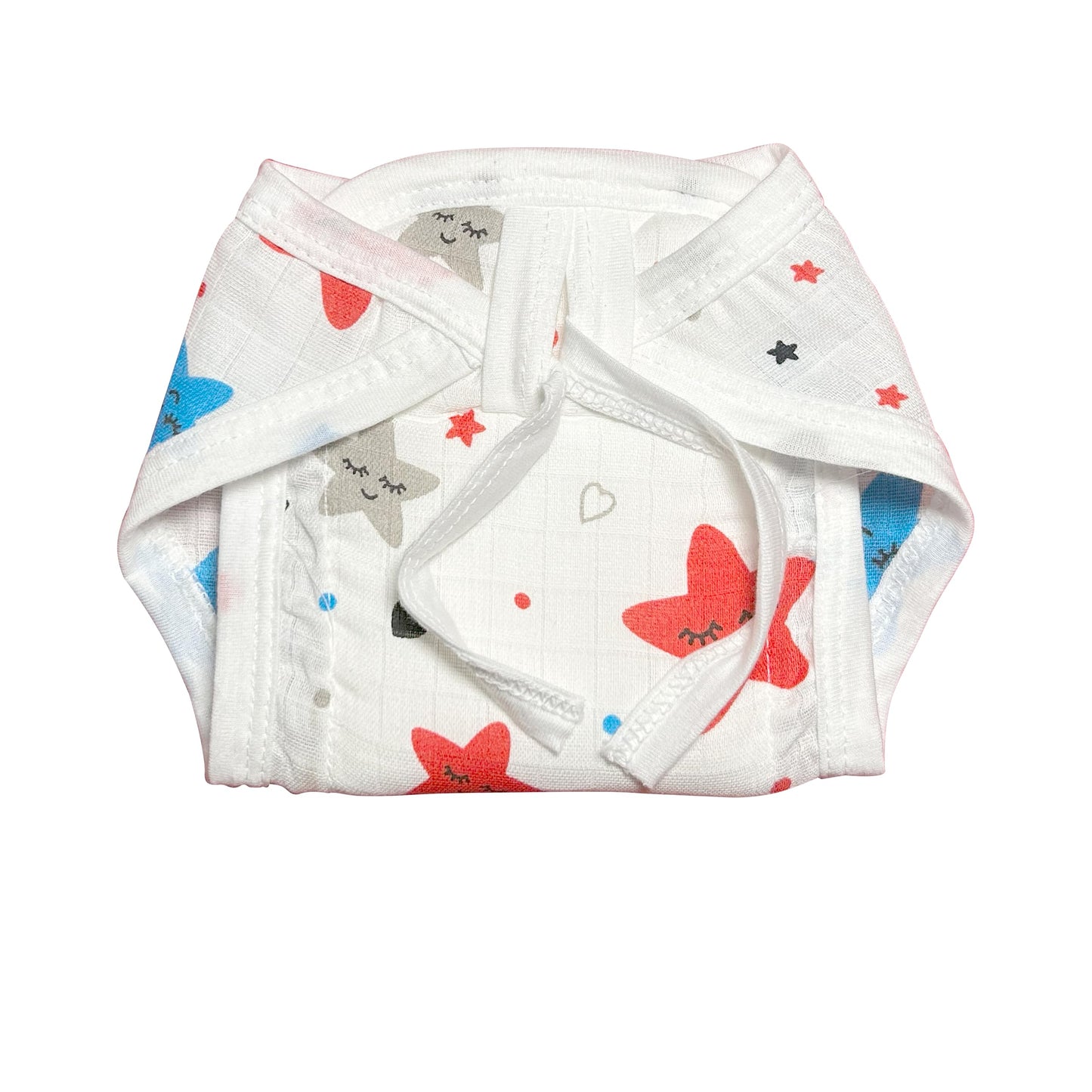 3 pieces-Muslin Cloth Padded Baby Nappy (0-9 Month) Reusable Diaper Langodu