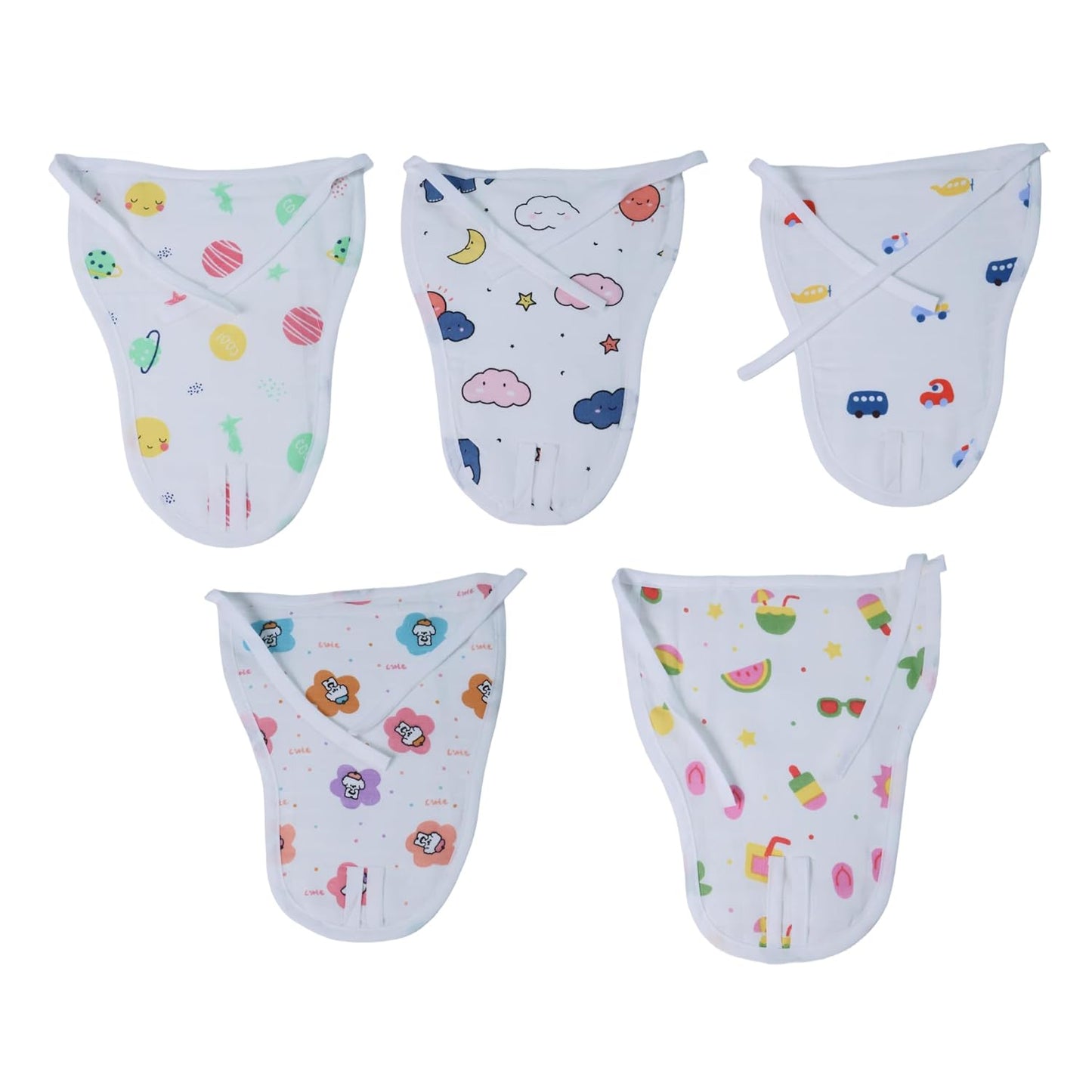 3 pieces-Muslin Cloth Padded Baby Nappy (0-9 Month) Reusable Diaper Langodu