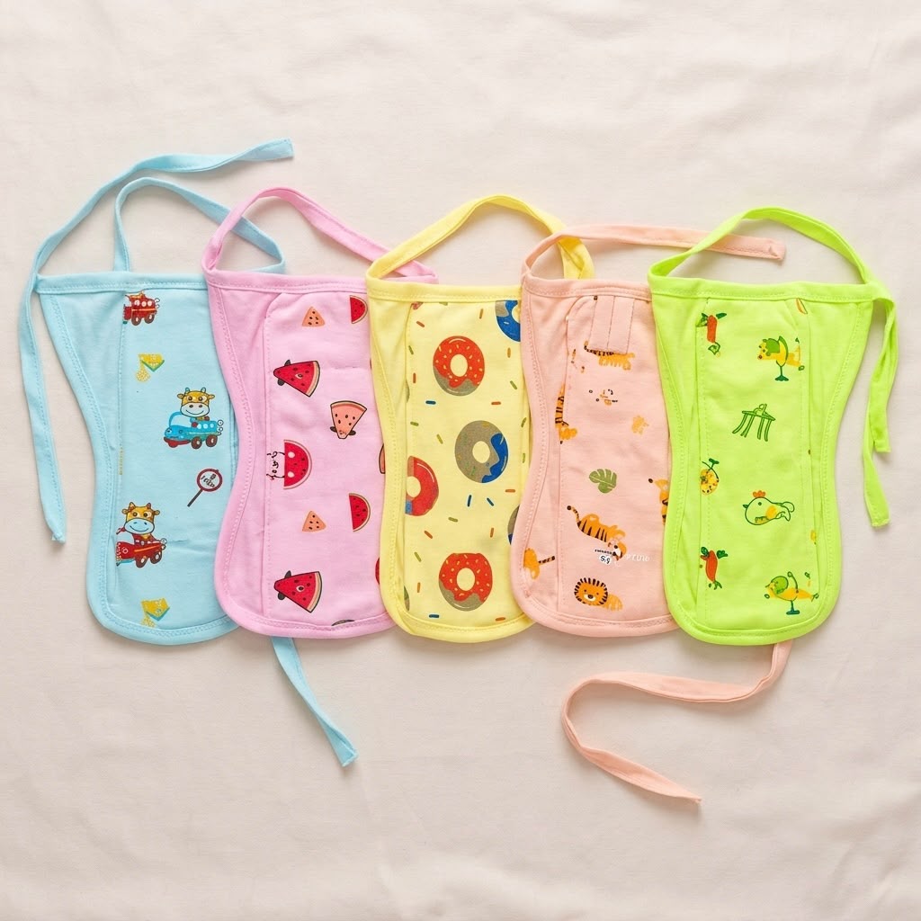 (3 pieces) Padded Soft Baby's Cloth Diapers | Langot | Nappy | Cotton | Washable | Reusable - Multicolor