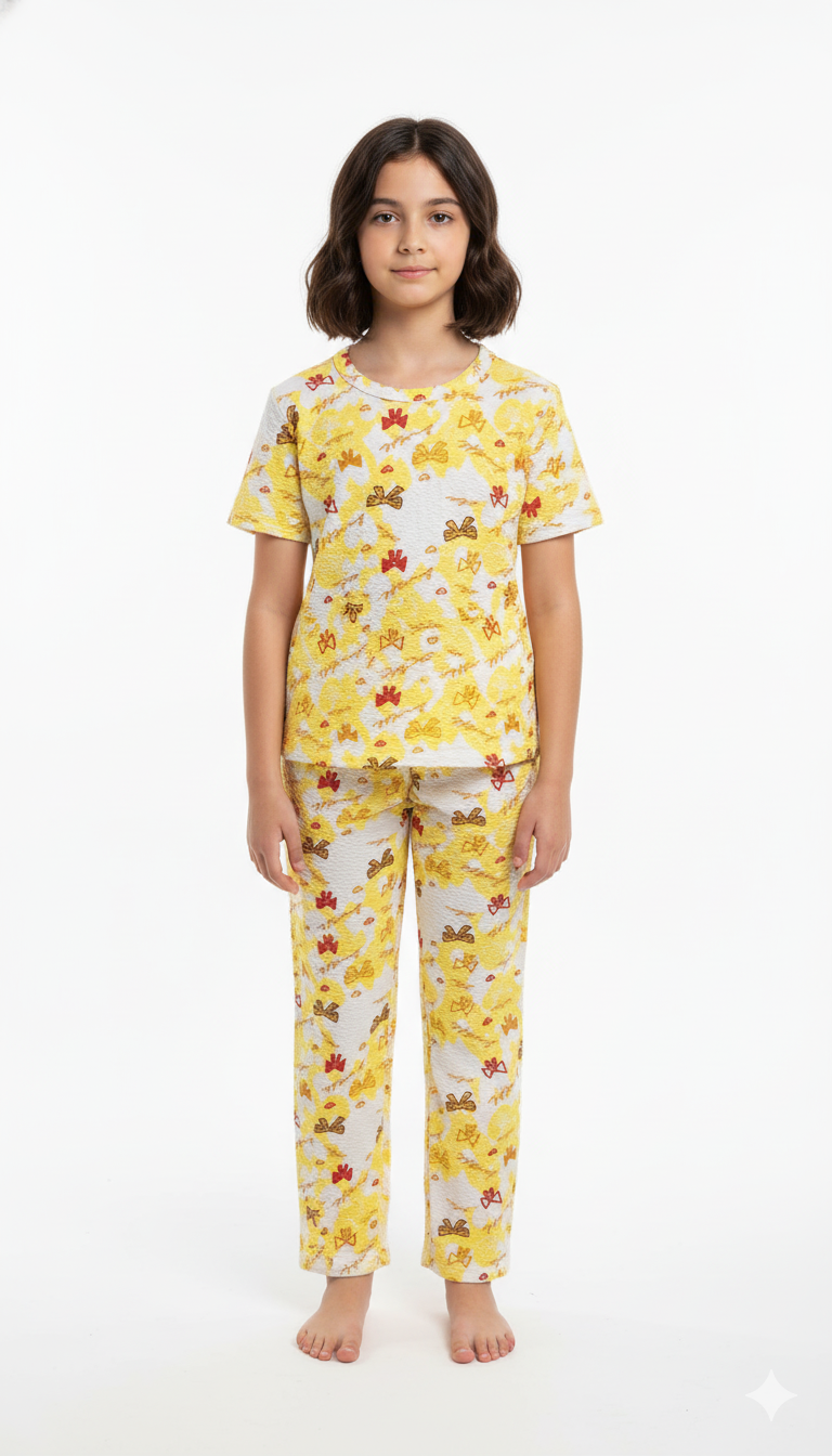 Cinderella 4 Way Popcorn Prill Set Girls 2 piece coord set daily wear - Any 1 set (random colors)