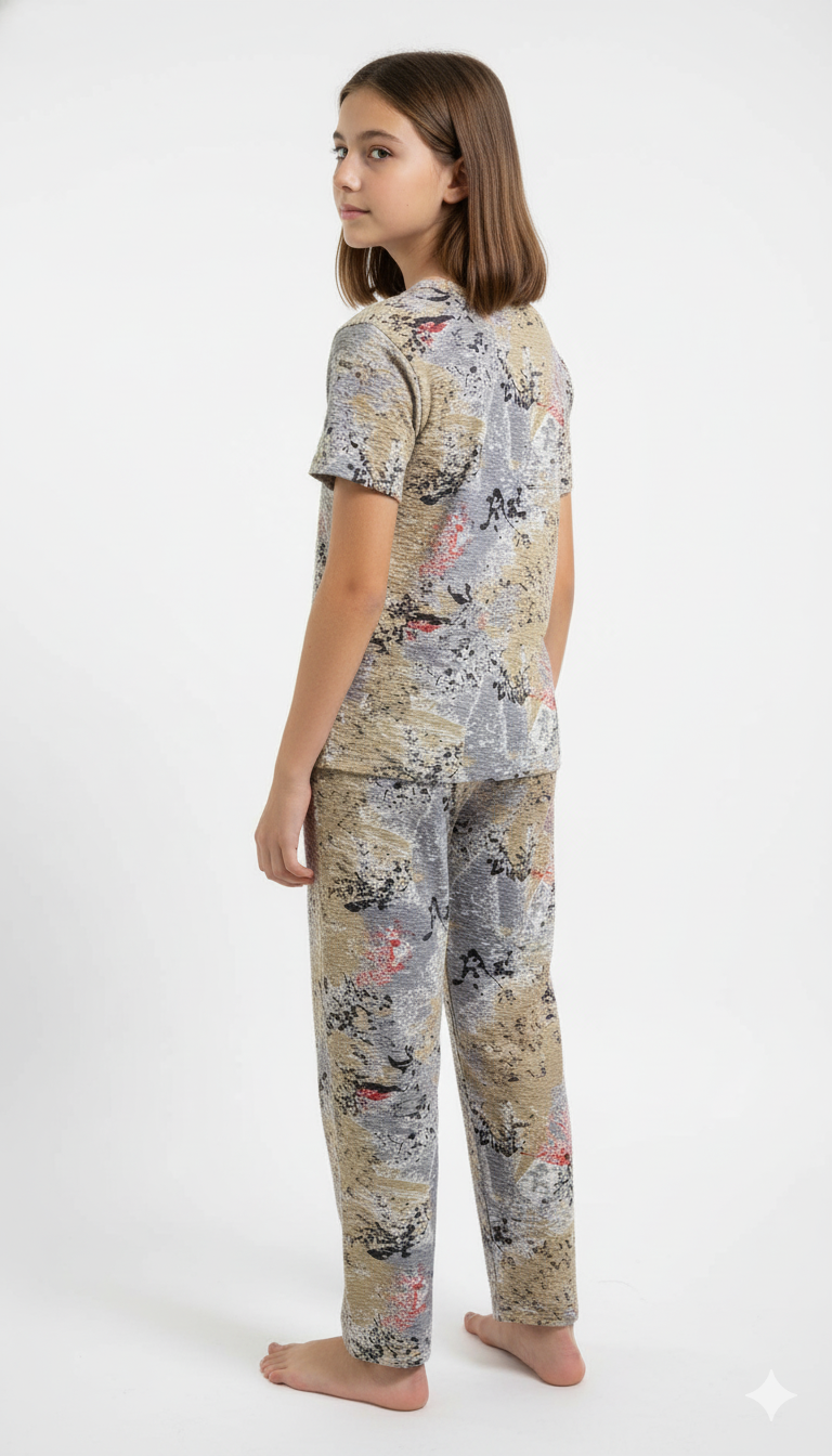 Cinderella 4 Way Popcorn Prill Set Girls 2 piece coord set daily wear - Any 1 set (random colors)