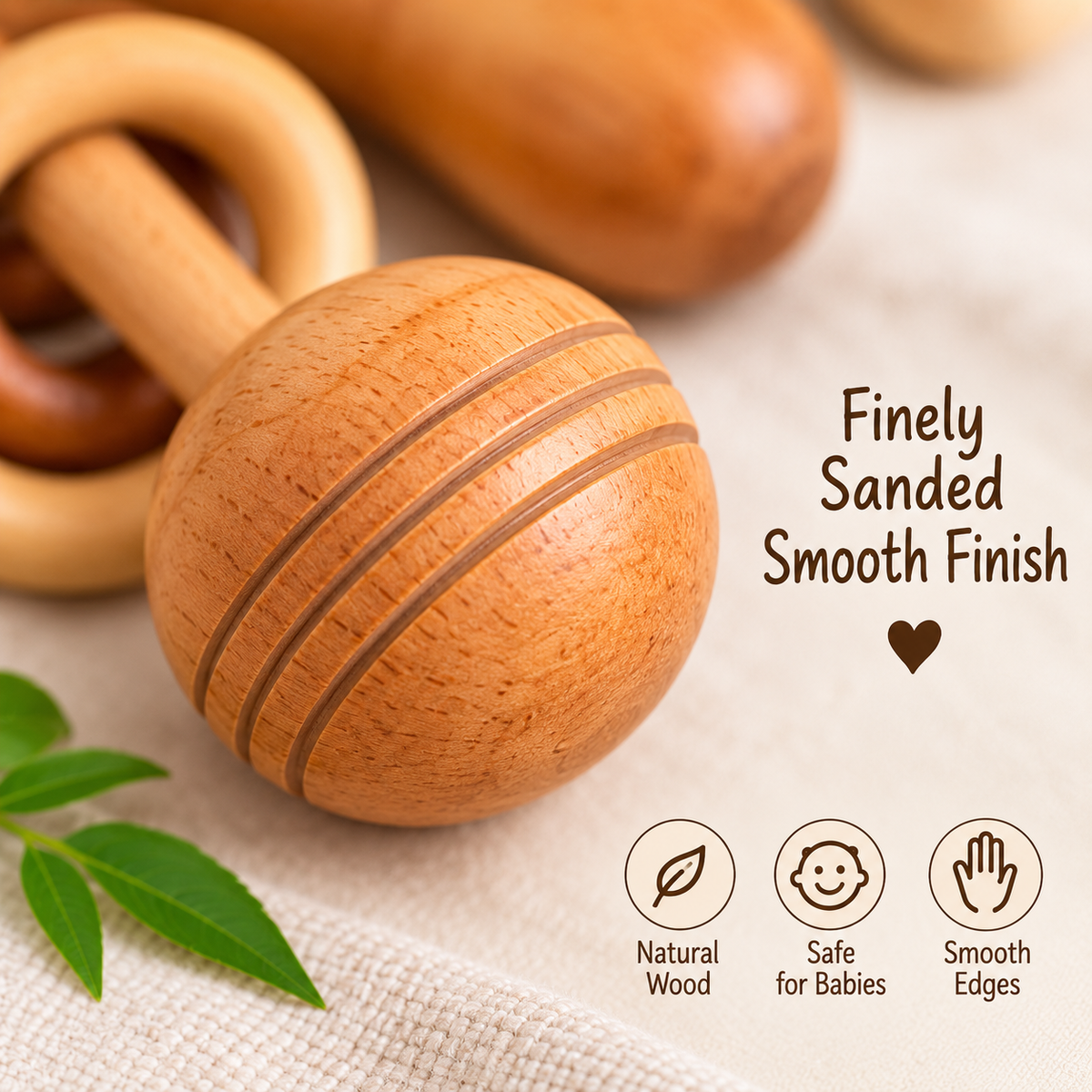 5 Pieces Neem wooden Teether Combo