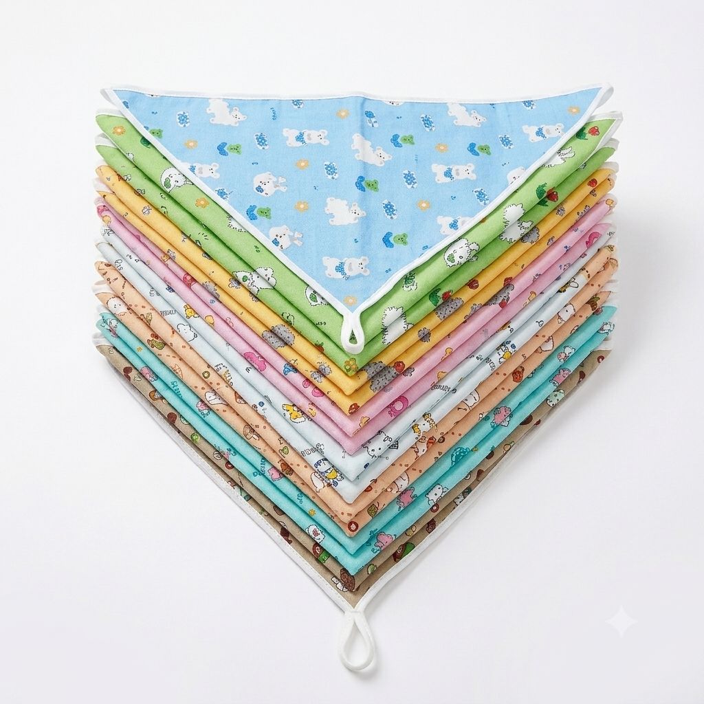 5 pieces-Printed Pure Cotton Reusable Nappy/Langodu for Baby V Shape - 0-6 Month -Multicolor