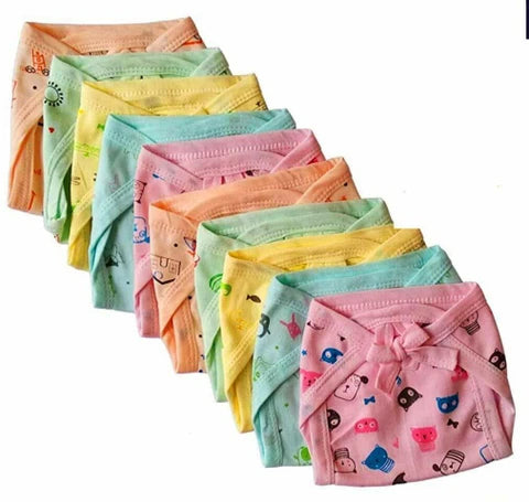 (5 pieces) Soft New Born Baby's Cloth Diapers | Langot | Nappy | Cotton | Washable | Reusable - Multicolor