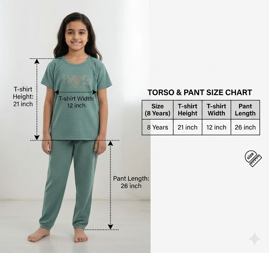 Girls 2 piece coord set daily wear - Any 1 set (random colors)