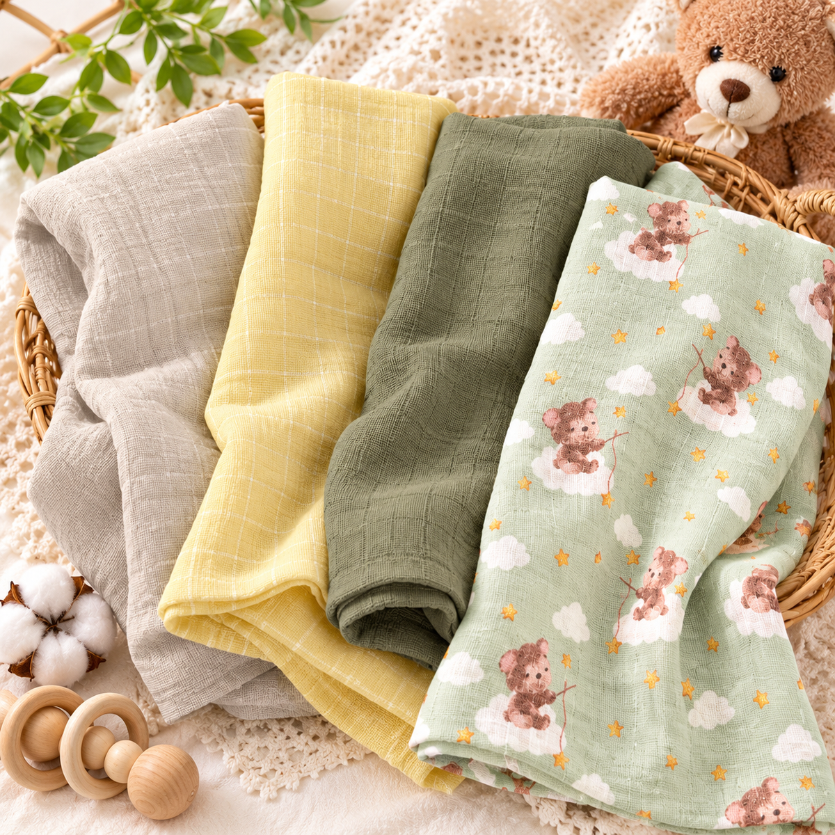 Muslin Baby Swaddle Towel 80*60 cm