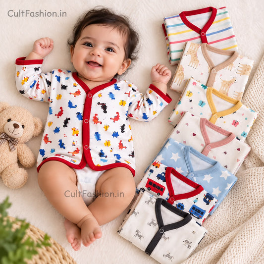 Baby Hosiery Cotton Front Button Jabla – Soft & Comfortable | Any 1 Random Design