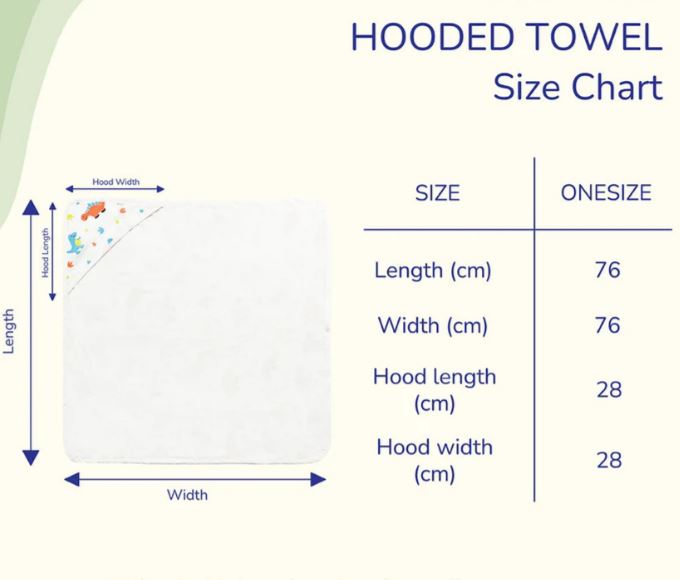 Baby Muslin Hooded Cap Towel - Any 1 Random Print -size 30*30 Inches