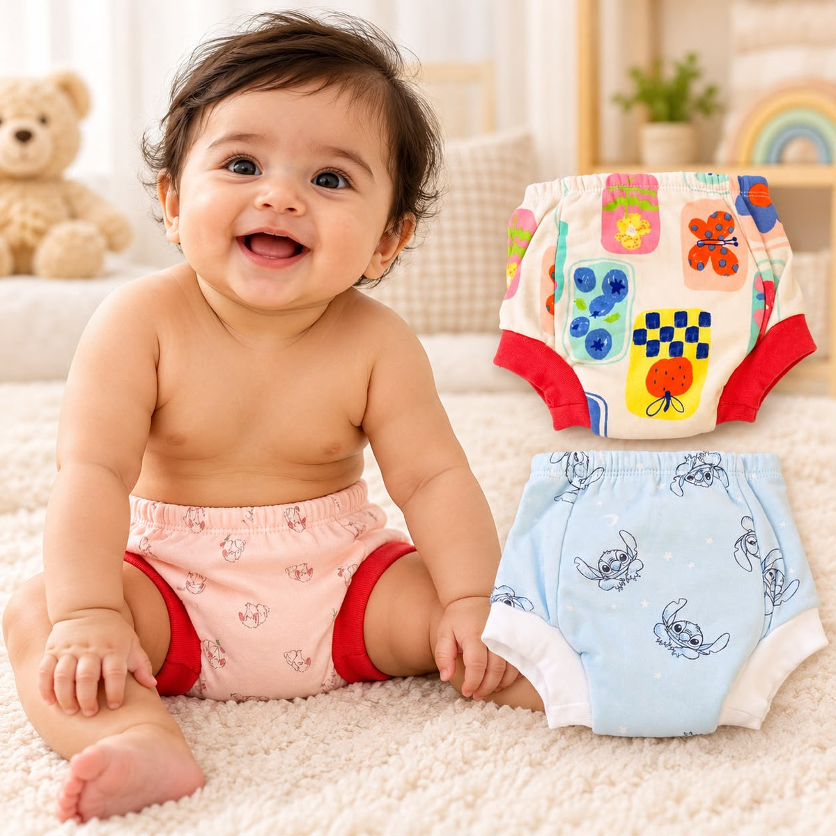 Baby Diaper Pants, Potty Training Panties/Padded Underwear | Soft, Washable & Reusable Cotton -Any 1