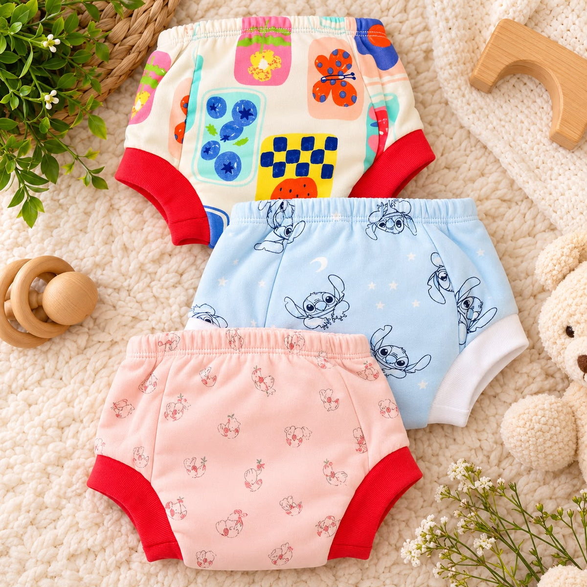 Baby Diaper Pants, Potty Training Panties/Padded Underwear | Soft, Washable & Reusable Cotton -Any 1