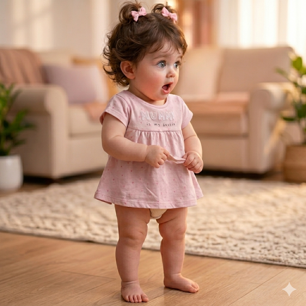 Baby Pink Frock Short Top - 1 Piece