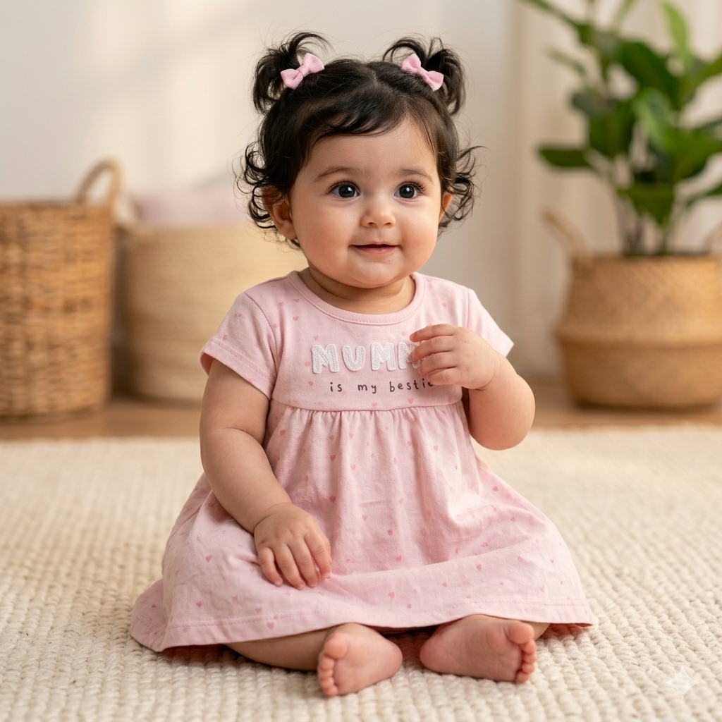 Baby Pink Frock Short Top - 1 Piece