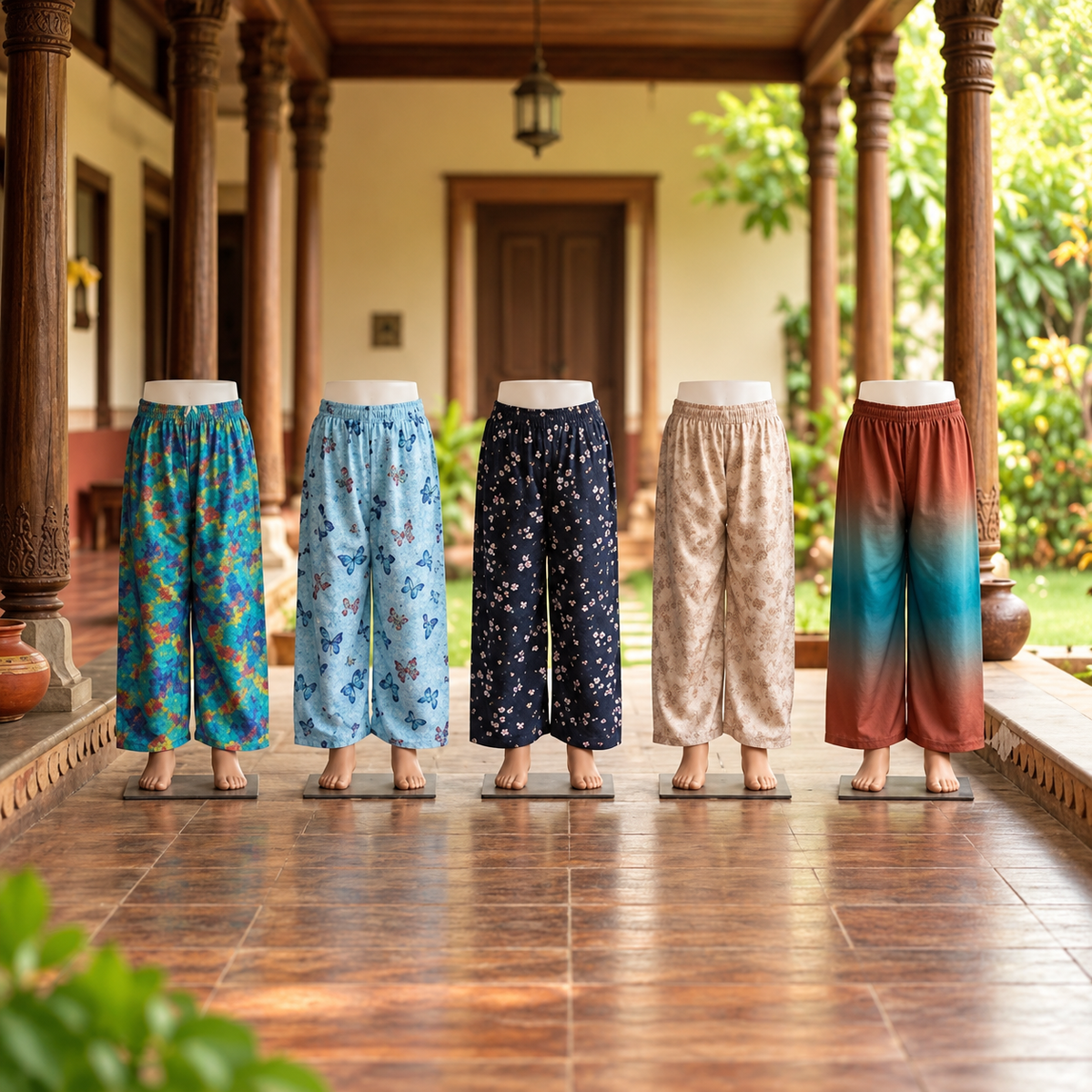5 Pieces Girls Dailywear Pant – Any 5 Assorted Prints