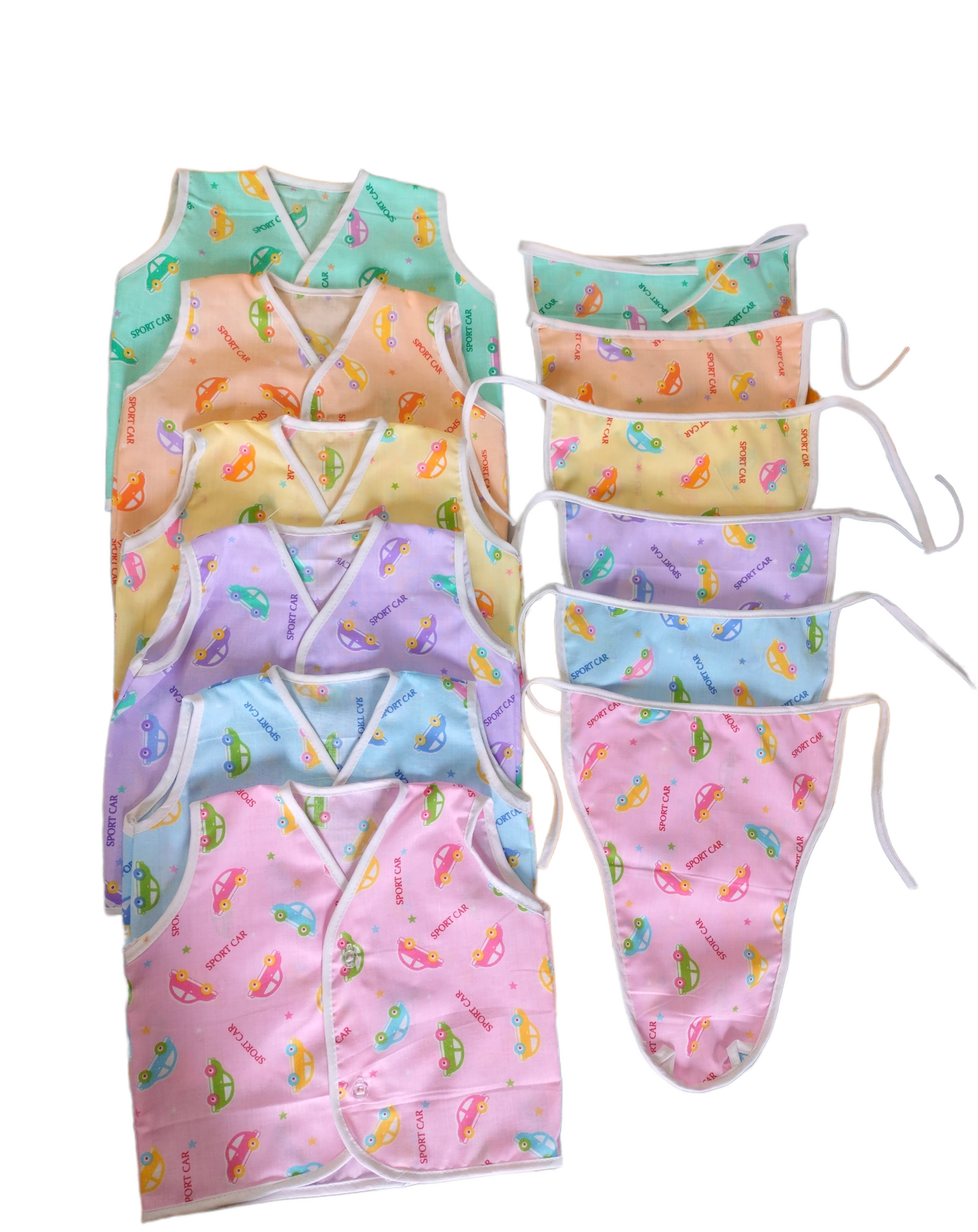 Front Button Cotton Jabla & Langodu Combo Set (Pack of 3) 0-3 Month
