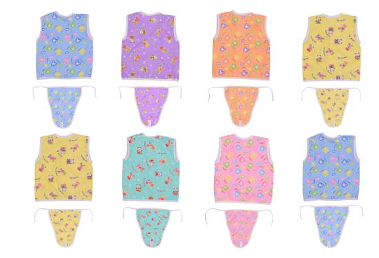 Front Button Cotton Jabla & Langodu Combo Set (Pack of 3) 0-3 Month