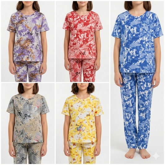 Cinderella 4 Way Popcorn Prill Set Girls 2 piece coord set daily wear - Any 1 set (random colors)