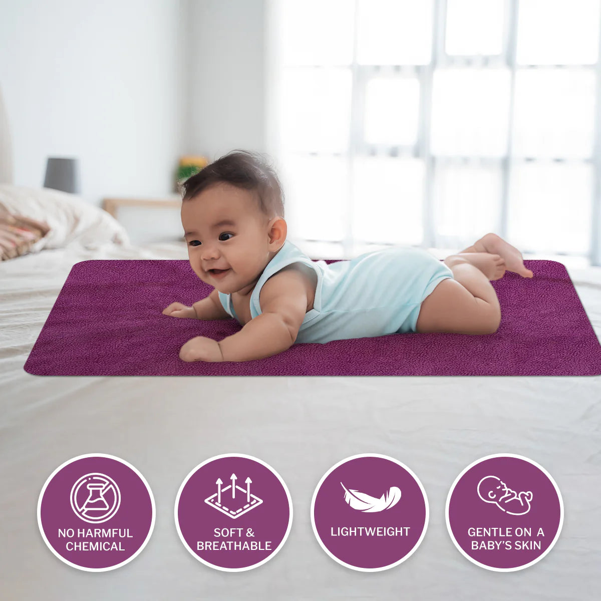 Large Size Waterproof Breathable Quick Dry Sheet-Any 1 Random Color