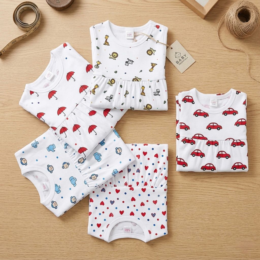 Manties 4 layer Muslin Cotton Frock Back Button For Girls -Any 1 Random Print