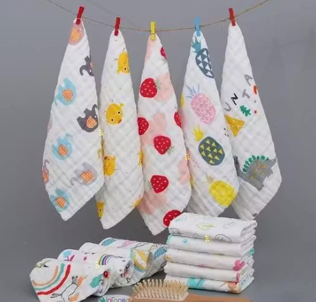 Muslin Baby Wipes / Newborn Napkin -100% Cotton Muslin (Pack of Any 5) 11*11 Inches