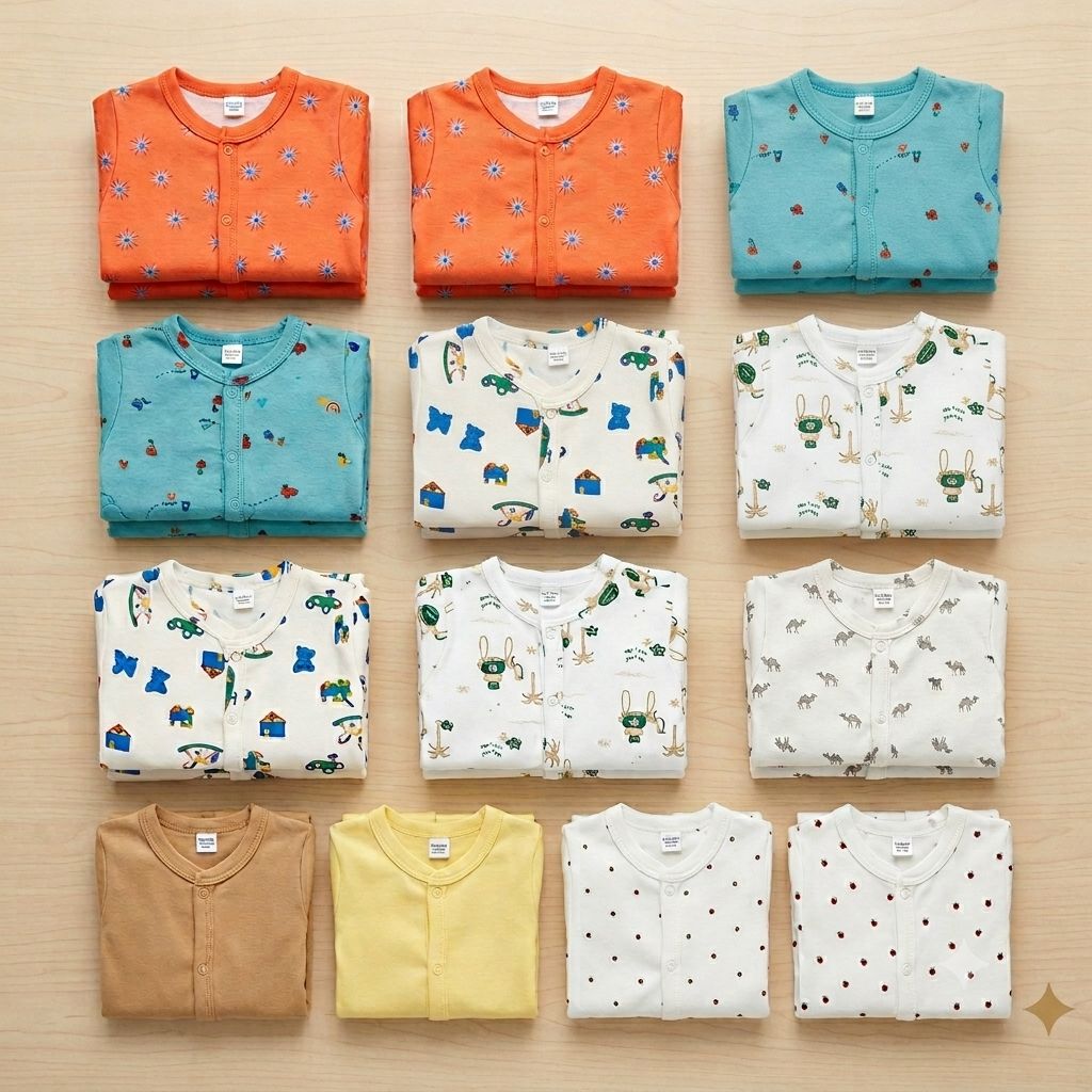 Premium Baby Romper Soft Cotton Footed Sleepsuit Pack-1 (Assorted Prints)