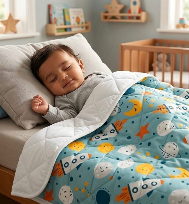 Premium Soft Quilted Baby Blanket + Muslin Wrap Towel Set (30" x 30")Inches-Any 1 Set