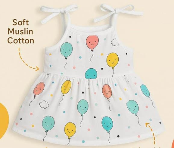 Soft Muslin Top Knot Frock - Pack of Any 3