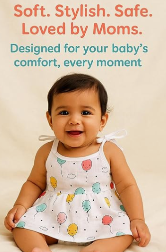 Soft Muslin Top Knot Frock - Pack of Any 3