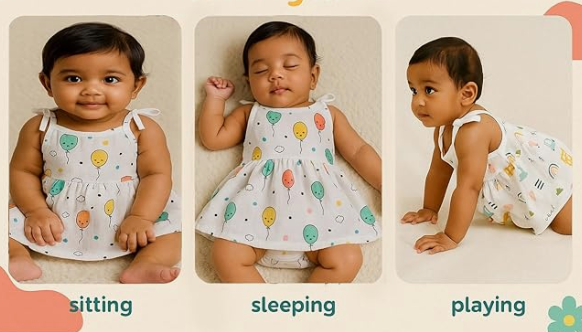 Soft Muslin Top Knot Frock - Pack of Any 3