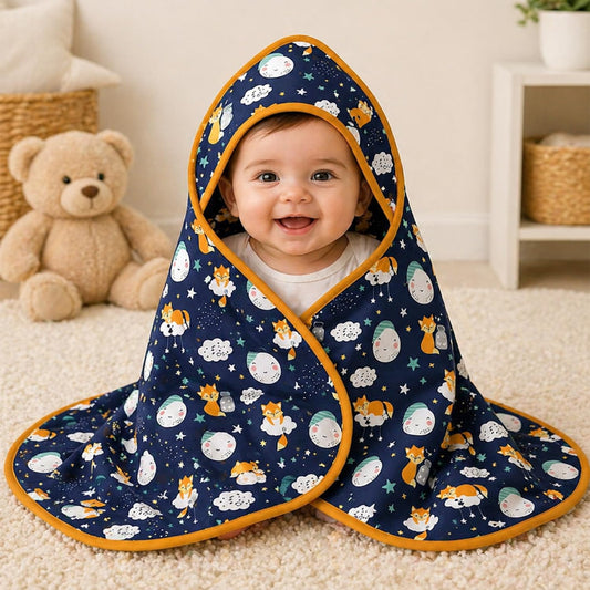 Themed Baby Hooded Cap Towel Ultra Soft Absorbent Wrap Cotton Swaddle- Any 1