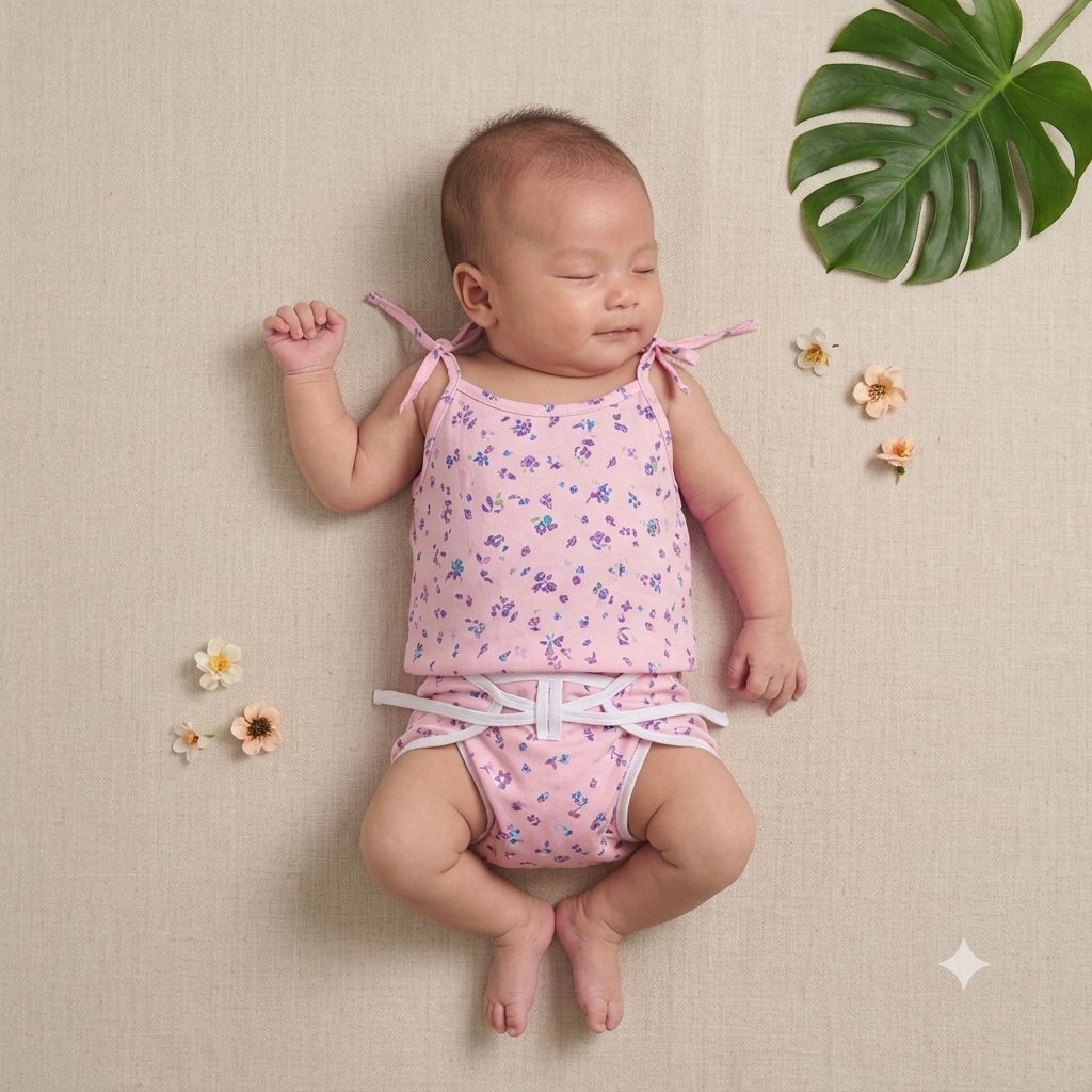 Top Knot Cotton Jabla & Langodu Combo Set (Pack of 3) 0-3 Month