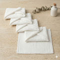 White Muslin Baby Wipes / Newborn Napkin -100% Cotton 2 layer Muslin (5 Pieces Pack) 12*12 Inches