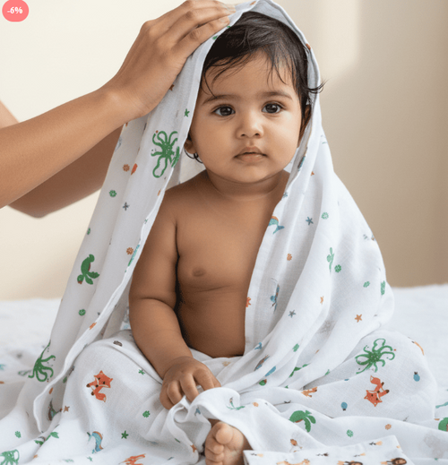 100% Muslin Baby Towels For Babies 2 Layer- size 30*30 Inch / 25*35 Inch - Any 1 Random
