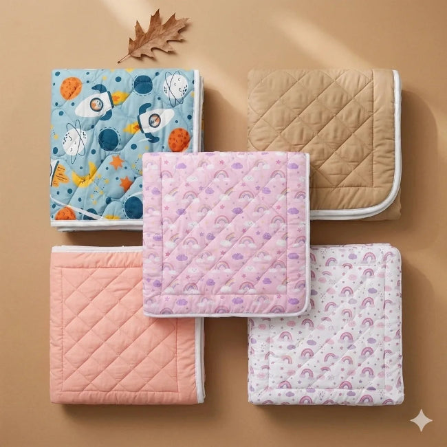 Premium Soft Quilted Baby Blanket + Muslin Wrap Towel Set (30" x 30")Inches-Any 1 Set