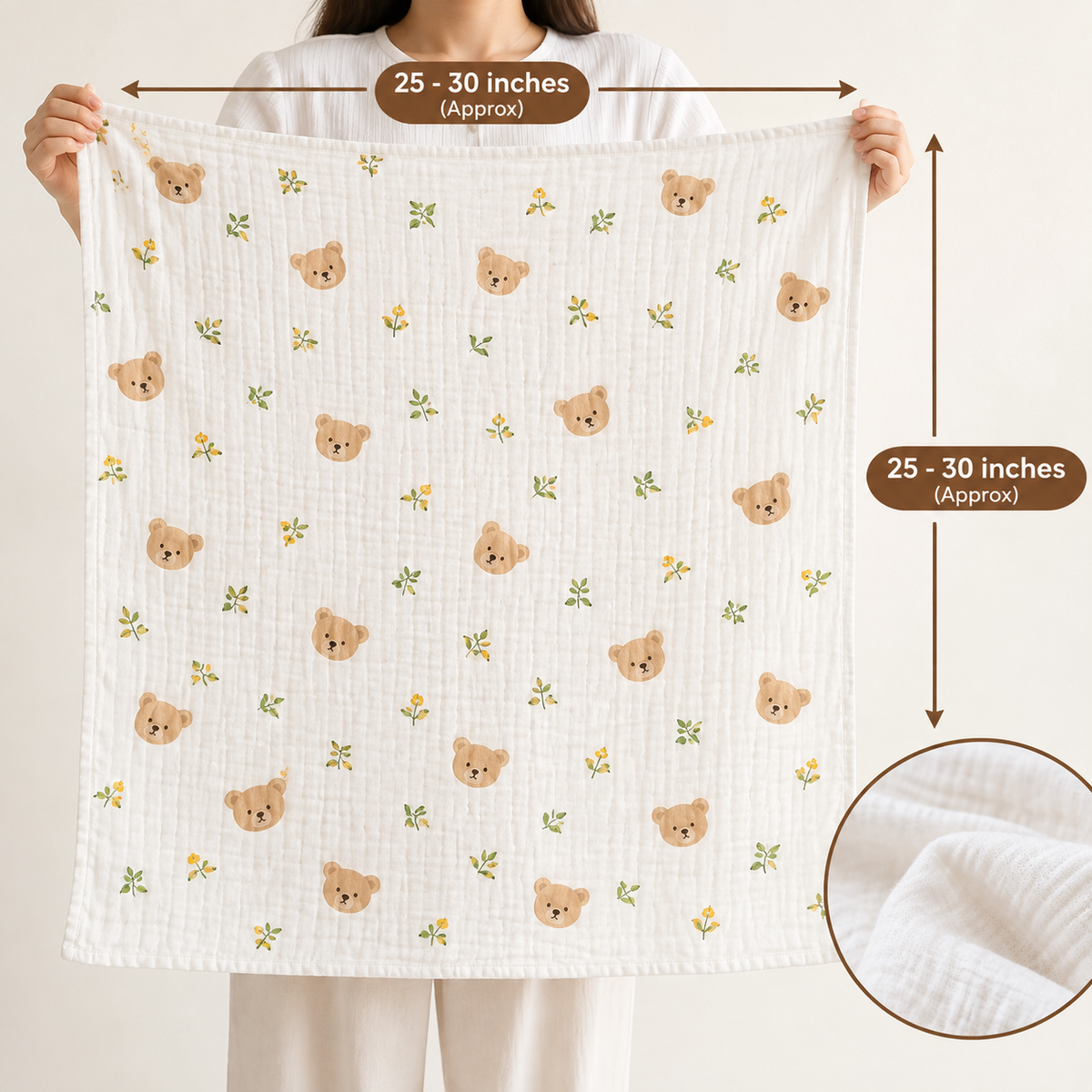 Muslin Baby Swaddle Towels For Babies - Any 1 Random