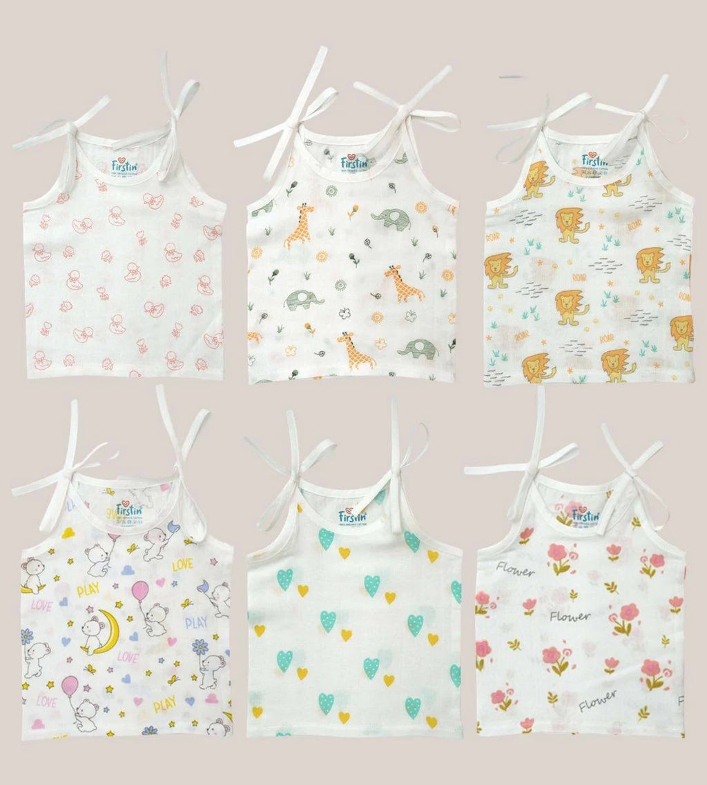 3-6 month Soft Muslin Jabla White ( tying ) pack of 3 - Random Prints
